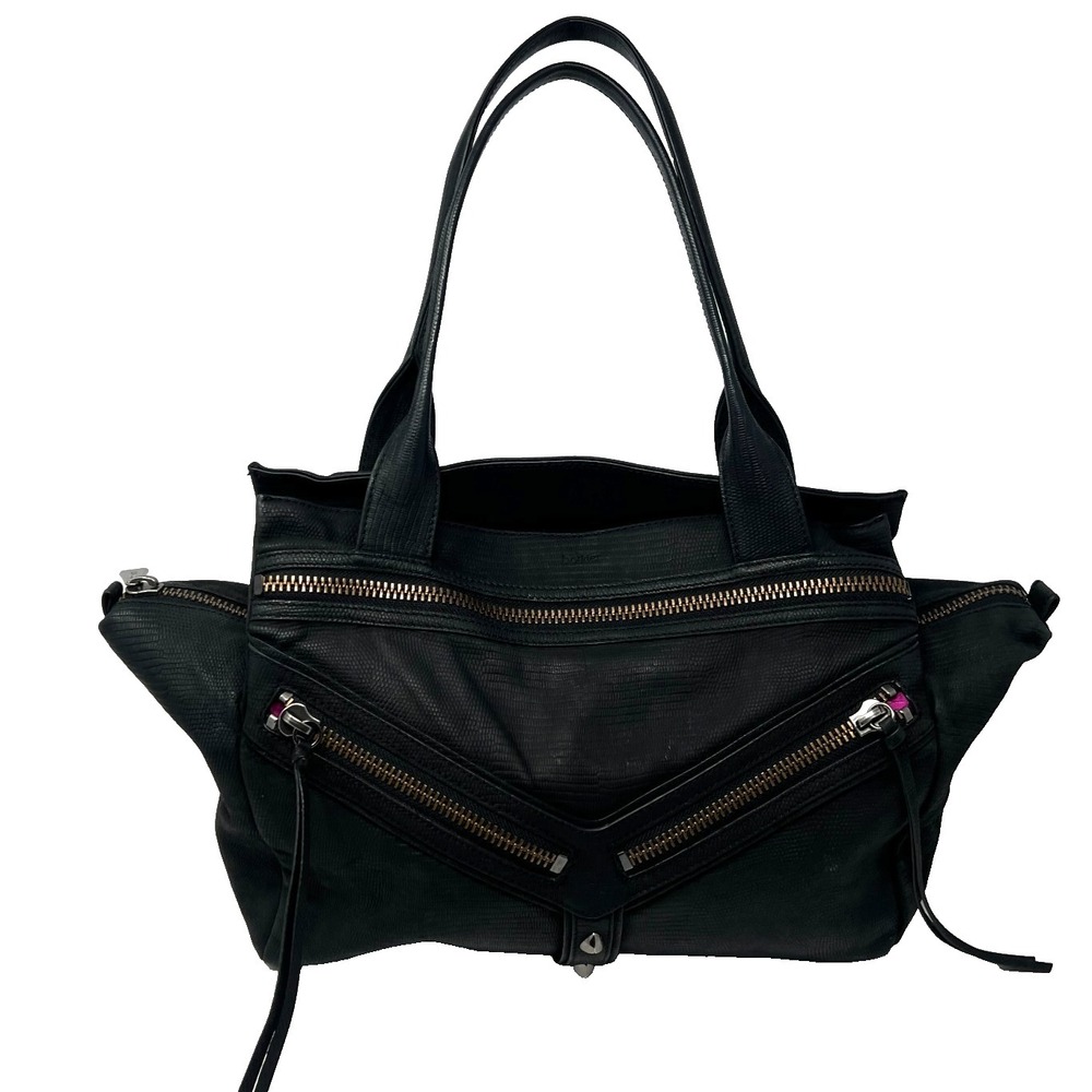 BOTKIER Soft Black Leather TRIGGER Stud Satchel Shoulder Bag